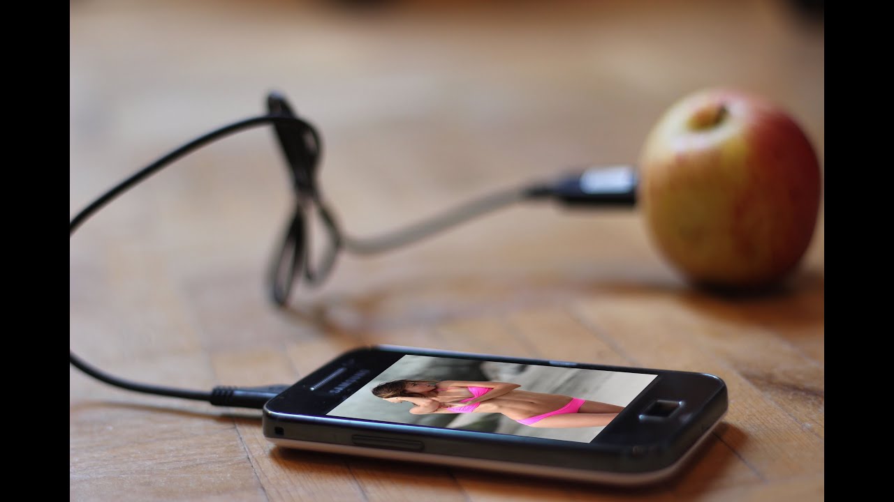 Charging Phone with a fruit