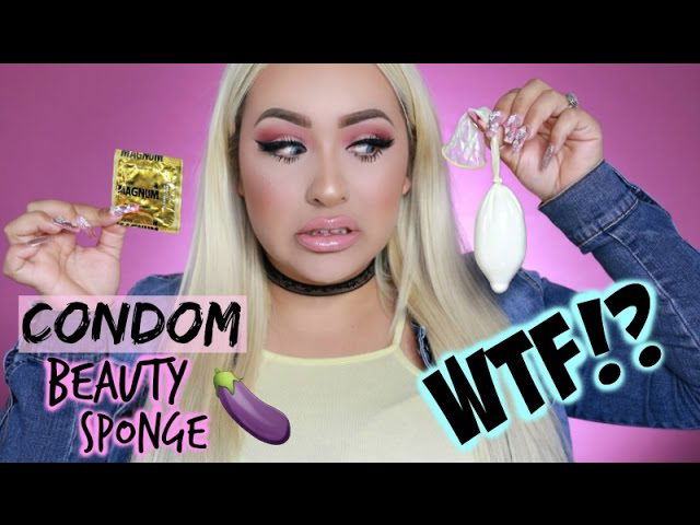 CONDOM BEAUTY SPONGE!? APPLYING MAKEUP WITH A CONDOM!!