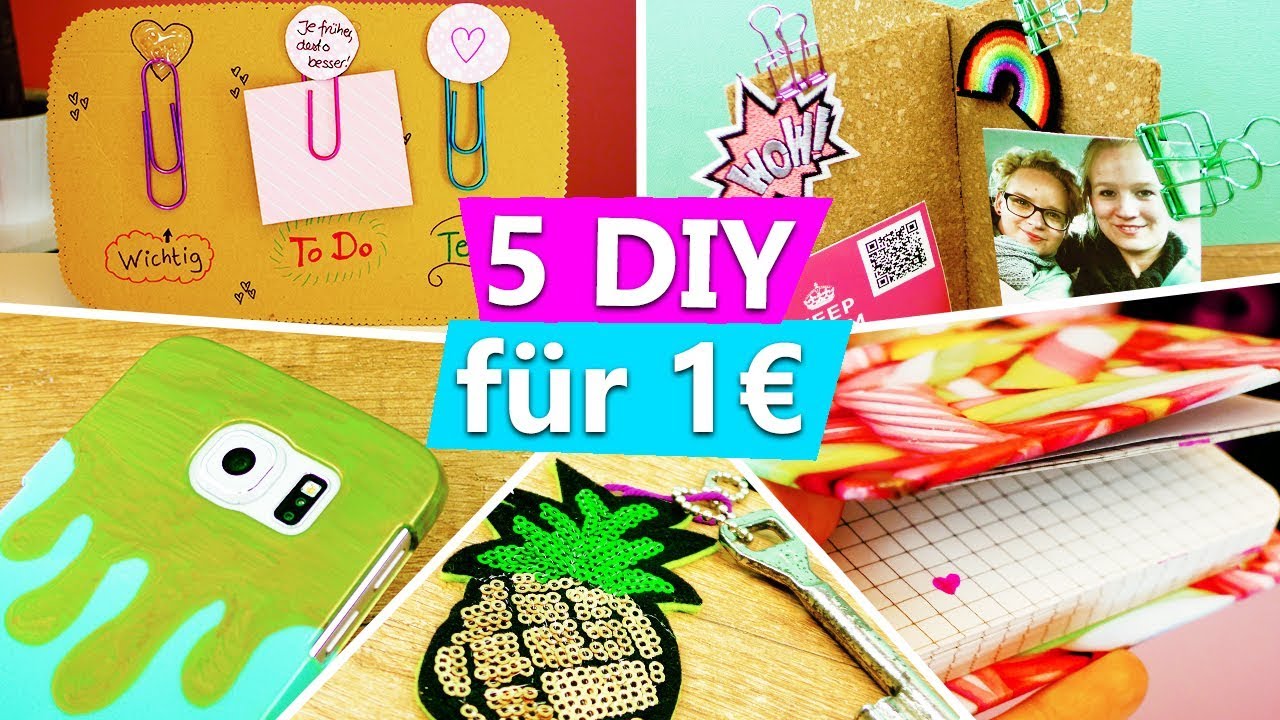 DIY für 1€ | 5 einfache & günstige DIY Ideen zum verschenken und gegen Langeweile deutsch