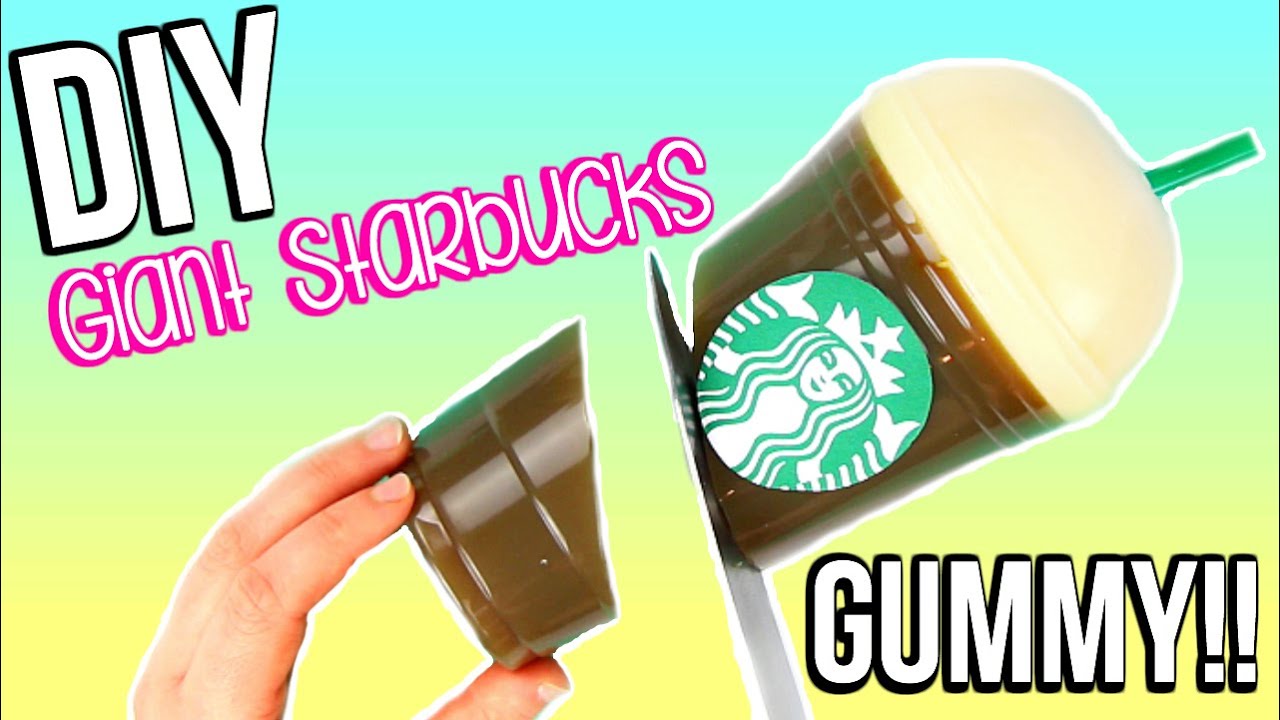 HOW TO MAKE A GIANT STARBUCKS GUMMY BOTTLE | DIY Giant Jelly Starbucks Cup!!
