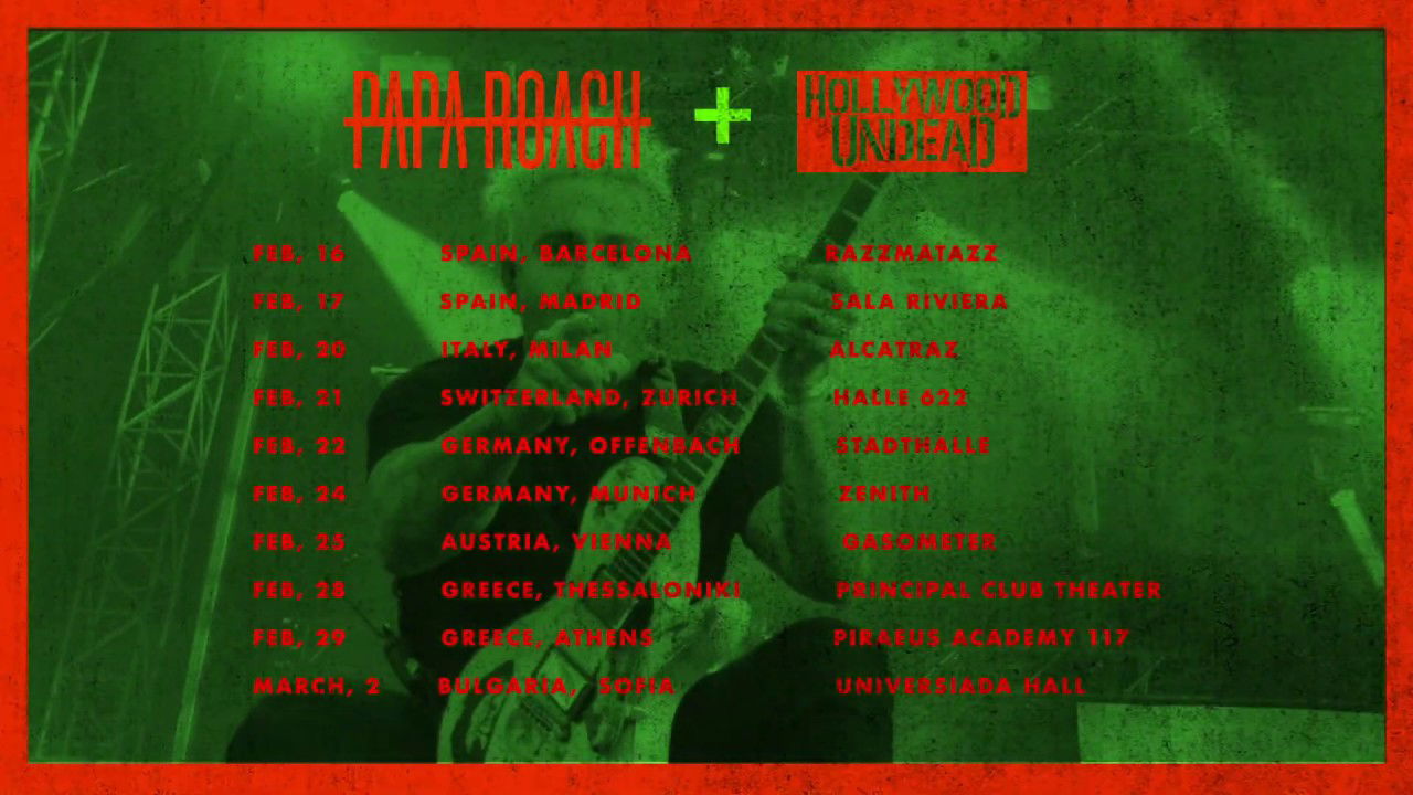 Hollywood Undead x Papa Roach European Tour 2020