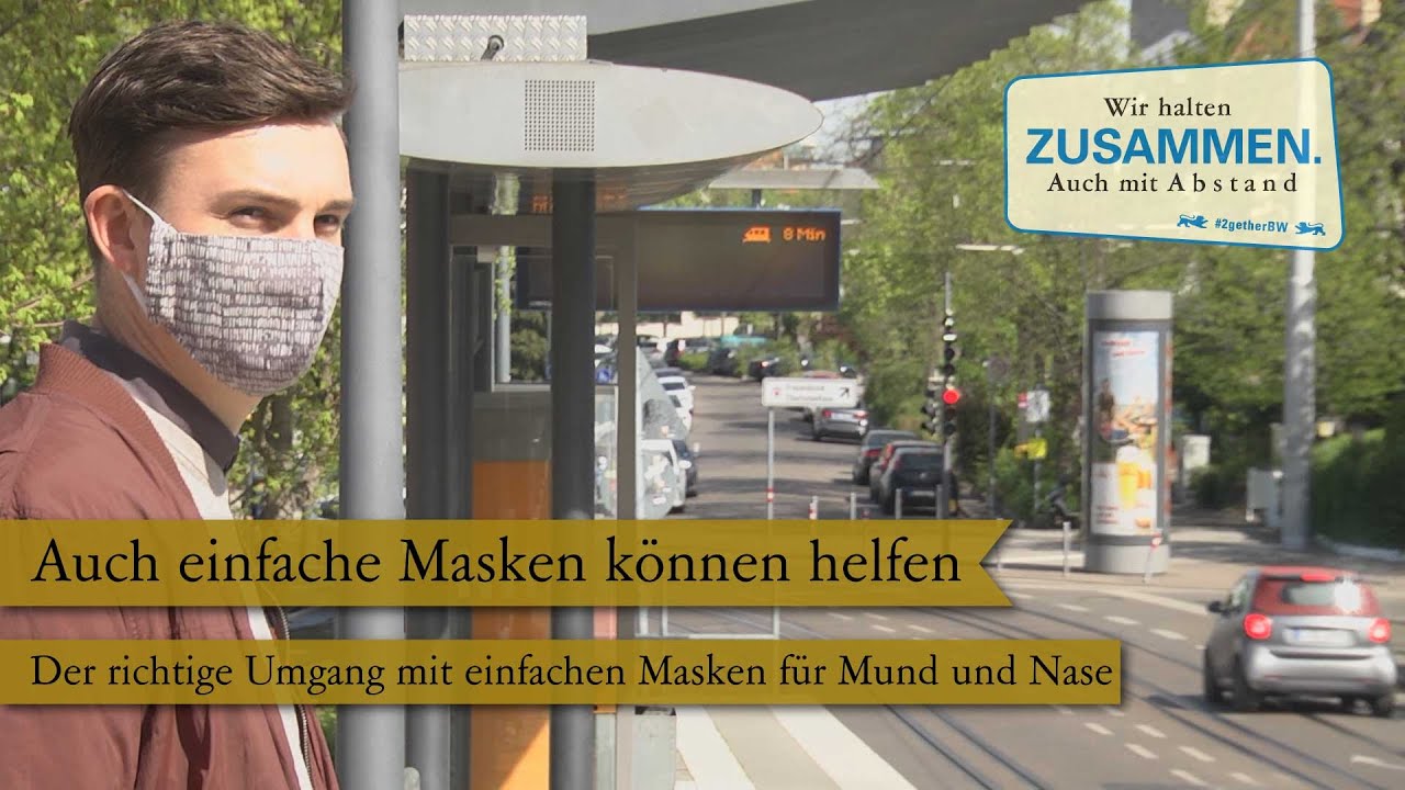 Richtiger Umgang mit einfachen Masken für Mund und Nase