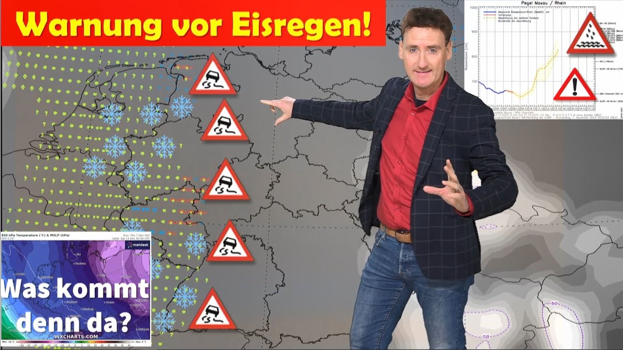 UNWETTER durch massiven Eisregen! Bahn- und Blitzeischaos am Freitagmorgen! Dann: Massives Tauwetter
