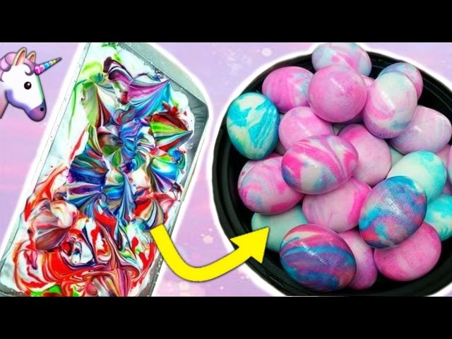 EINHORN OSTEREIER mit RASIERSCHAUM färben 😍 | DIY