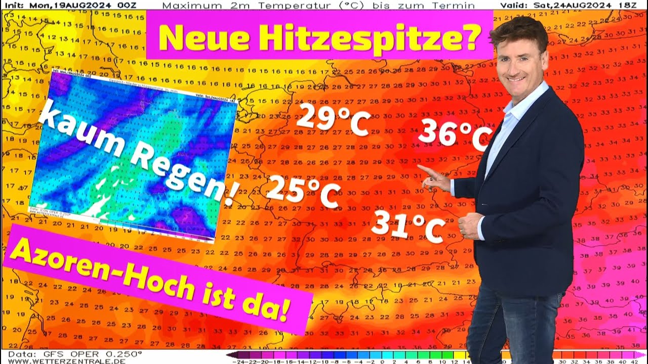 Wettertrend bestätigt: neue HITZESPITZE möglich - bis 36 °C. Mittwoch kühlster Tag, Sommer bleibt.
