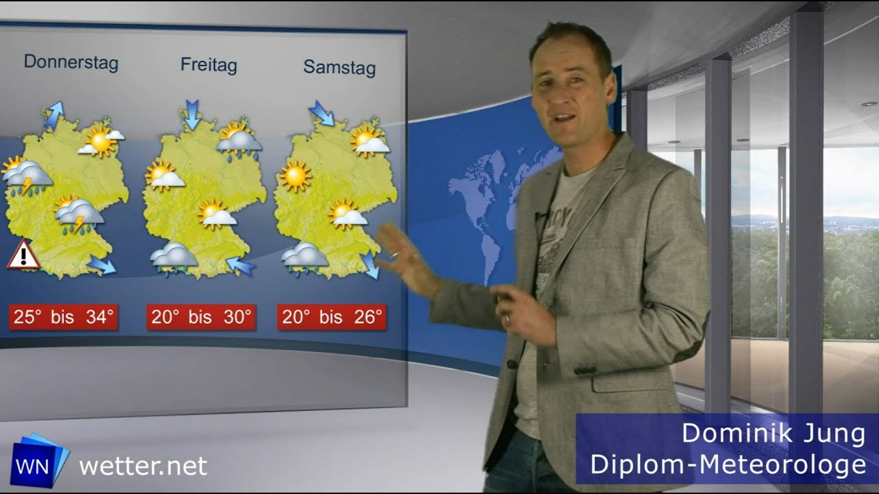 Erst bis 35 Grad heiß, dann neue Unwetter! (Mod.: Dominik Jung)