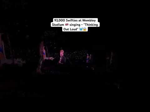 92,000 people at Wembley Stadium singing with Taylor Swift and Ed 😱 #shorts #taylorswift #edsheeran