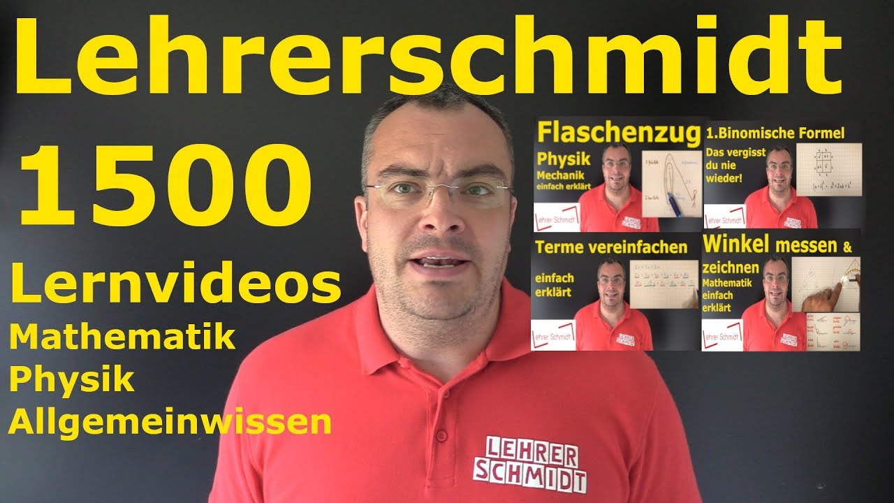 Hi und herzlich willkommen bei Lehrerschmidt!