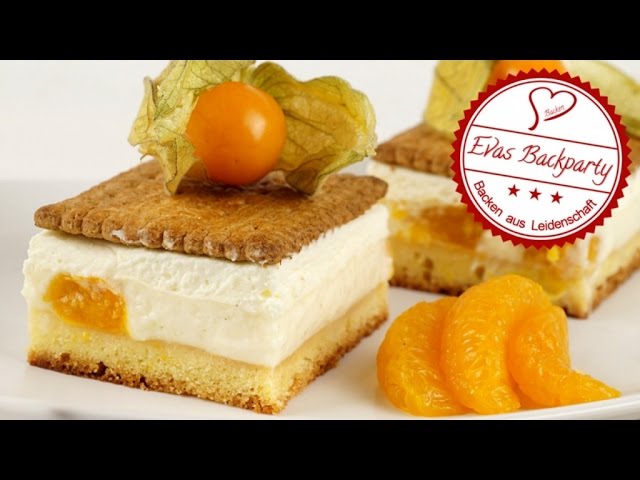 Butterkekskuchen mit Vanillepudding und Früchten