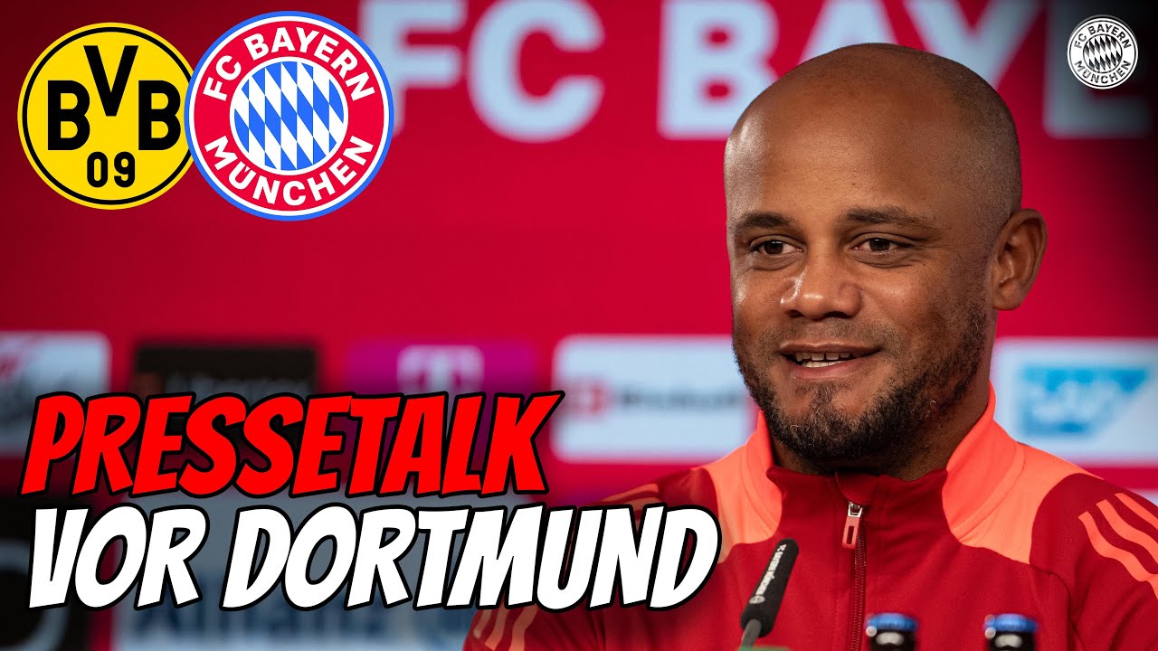 LIVE 🔴 Pressetalk mit Vincent Kompany vor dem Klassiker gegen Dortmund | Bundesliga
