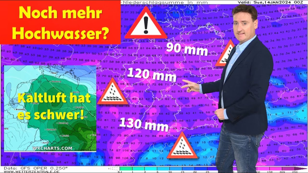 Unwetter: Lila Flutwarnung für den Norden! Die Hochwasserlage spitzt sich stark zu! Starker Regen!