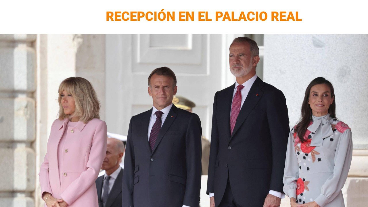 Los reyes reciben a Emmanuel y Brigitte Macron en el Palacio Real de Madrid | RTVE Noticias