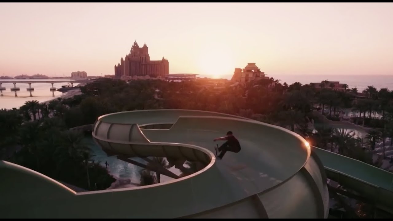 Shredding an Empty Waterpark Park in Dubai
