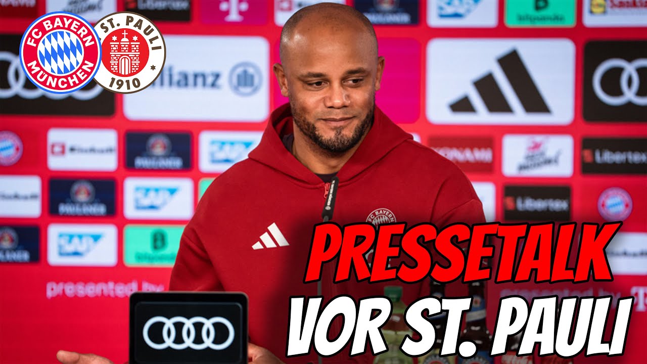 LIVE 🔴 Pressetalk mit Kompany und Freund vor FC Bayern - FC St. Pauli | Bundesliga