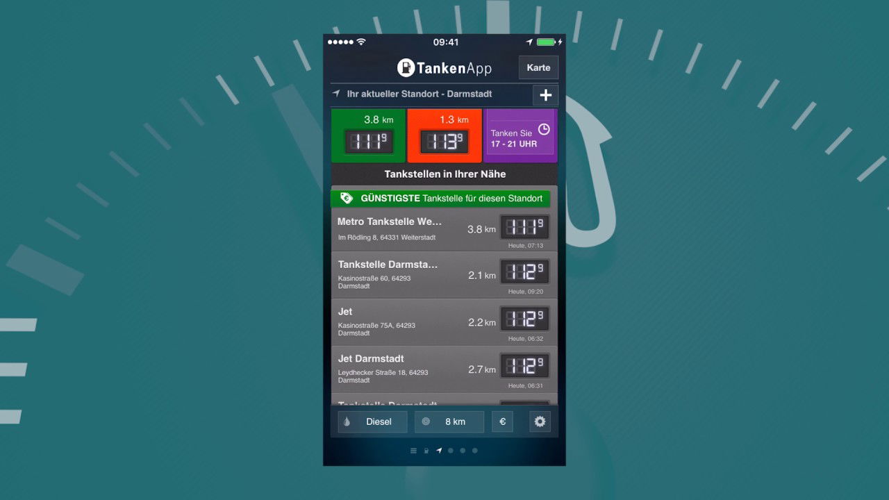 TankenApp mit Benzinpreistrend