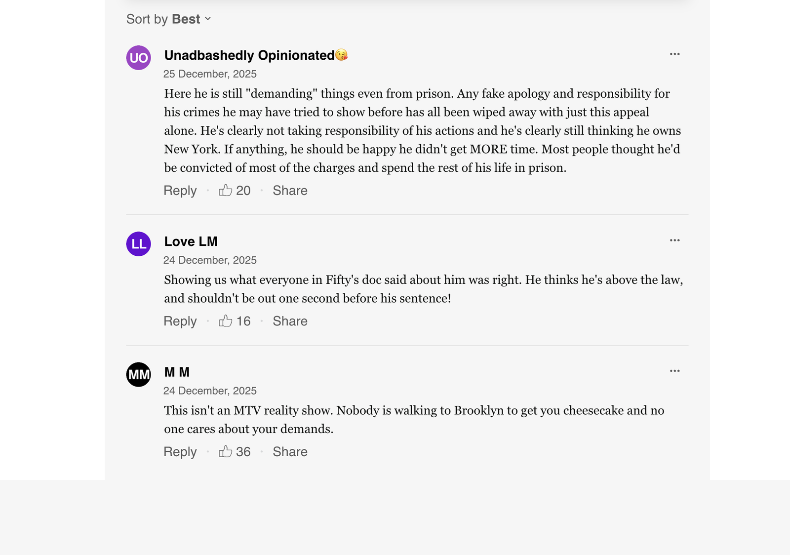 P. Diddy Kommentarfeld PageSix