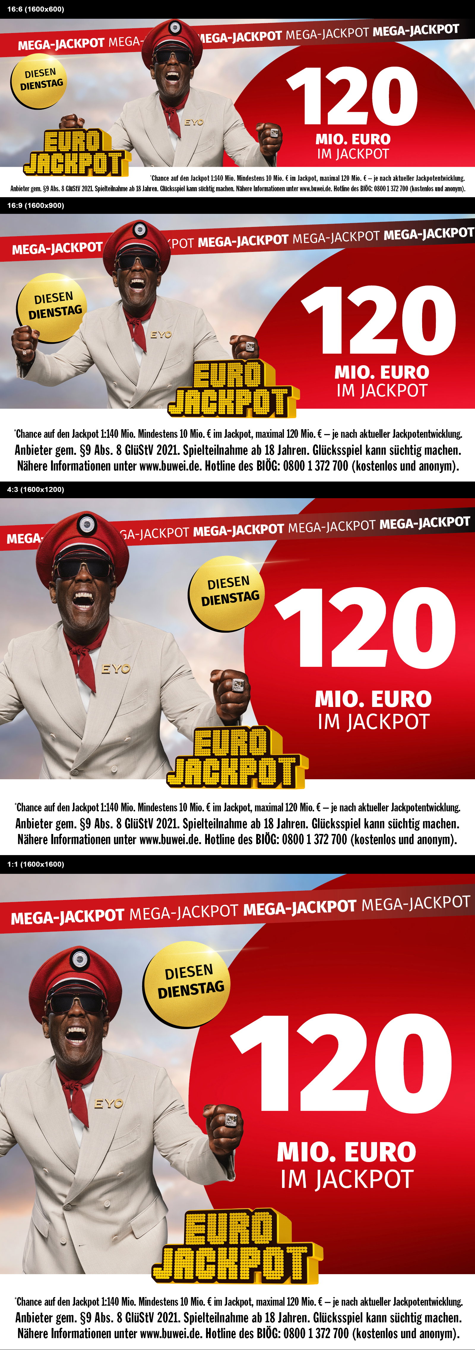 Eurojackpot 120 Millionen diesen Dienstag
